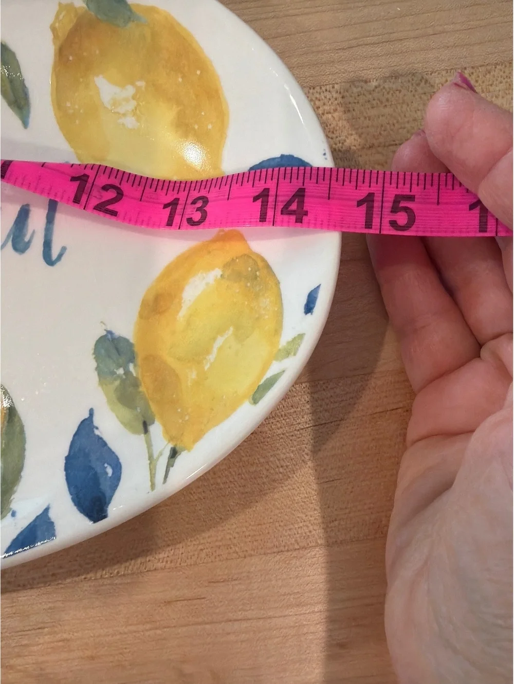 Madison Studio Simply Beautiful Oval Serving Platter with Lemon Design